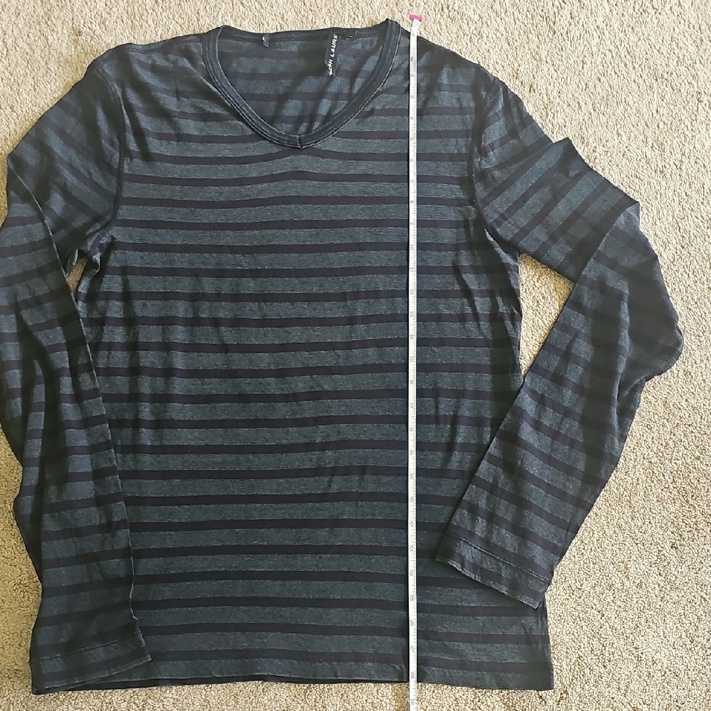Ralph Lauren Black and Gray Striped Shirt - Picture 2 of 9